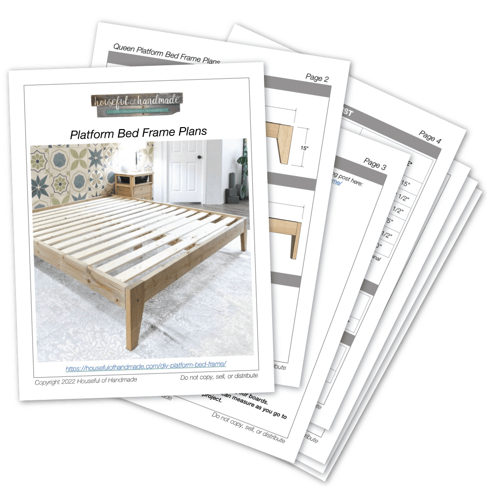 PDF plans for the platform bed frame.