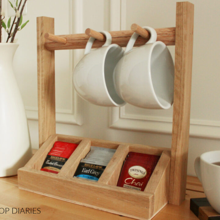 Tea and mug holder from Woodshop Diaries.