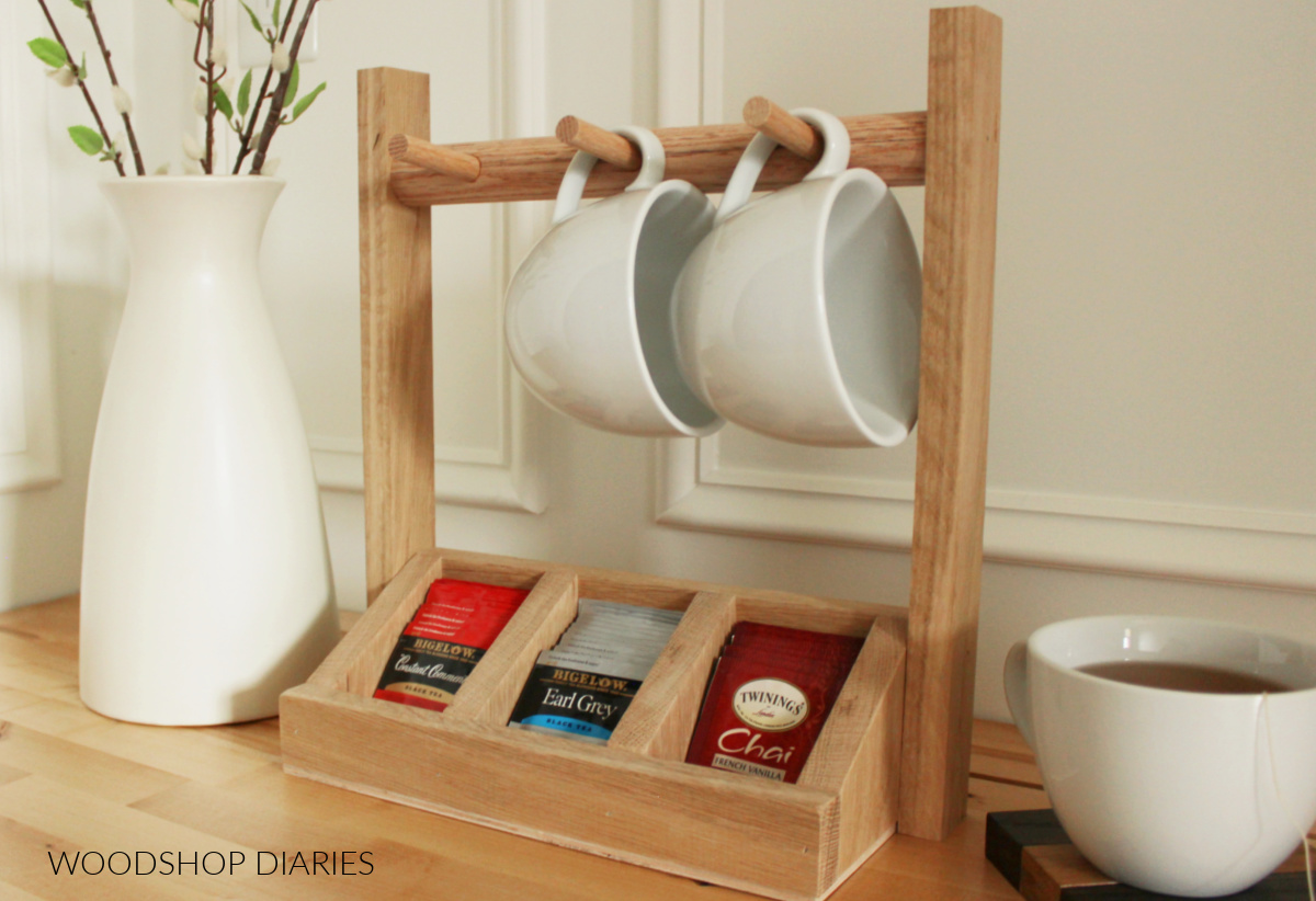 Tea and mug holder from Woodshop Diaries.