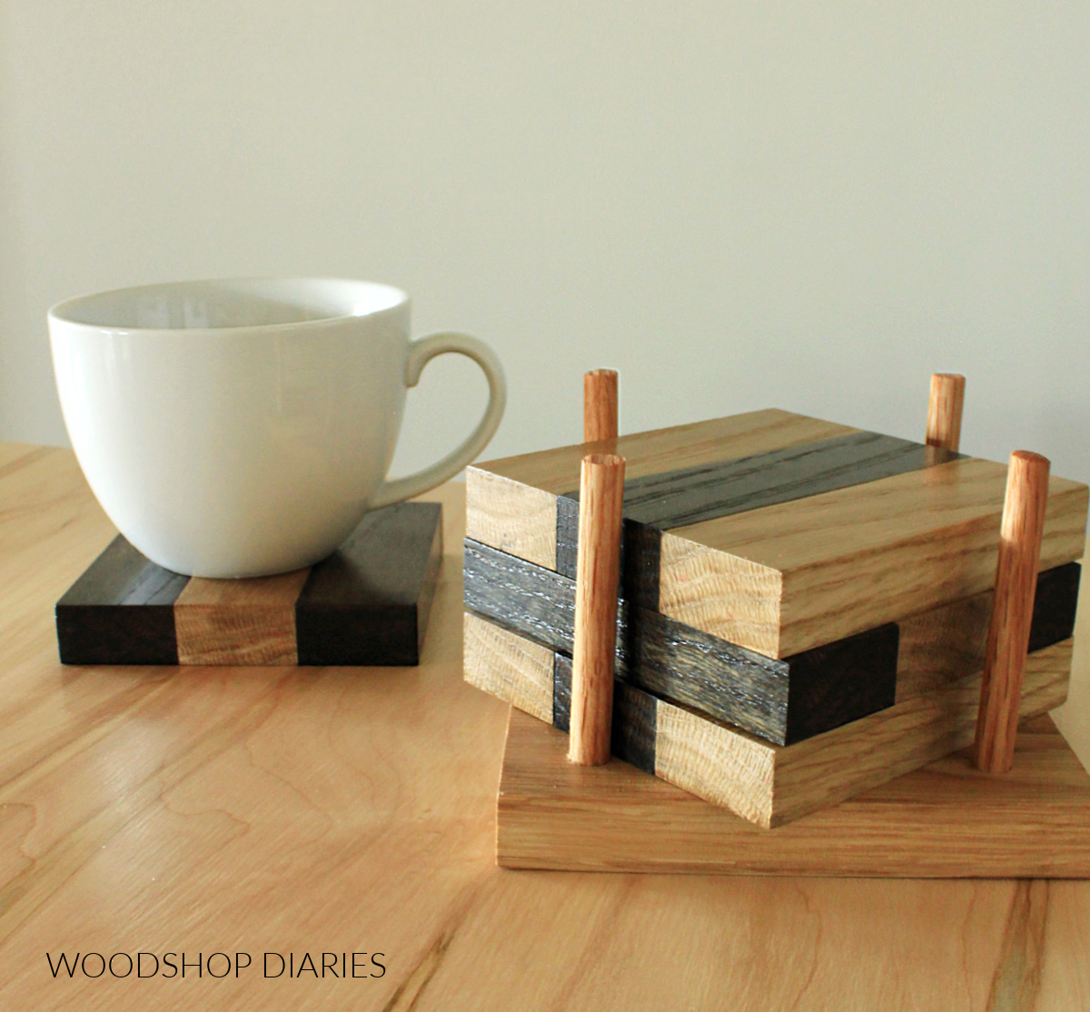 Scrap wood drink coasters from Woodshop Diaries.