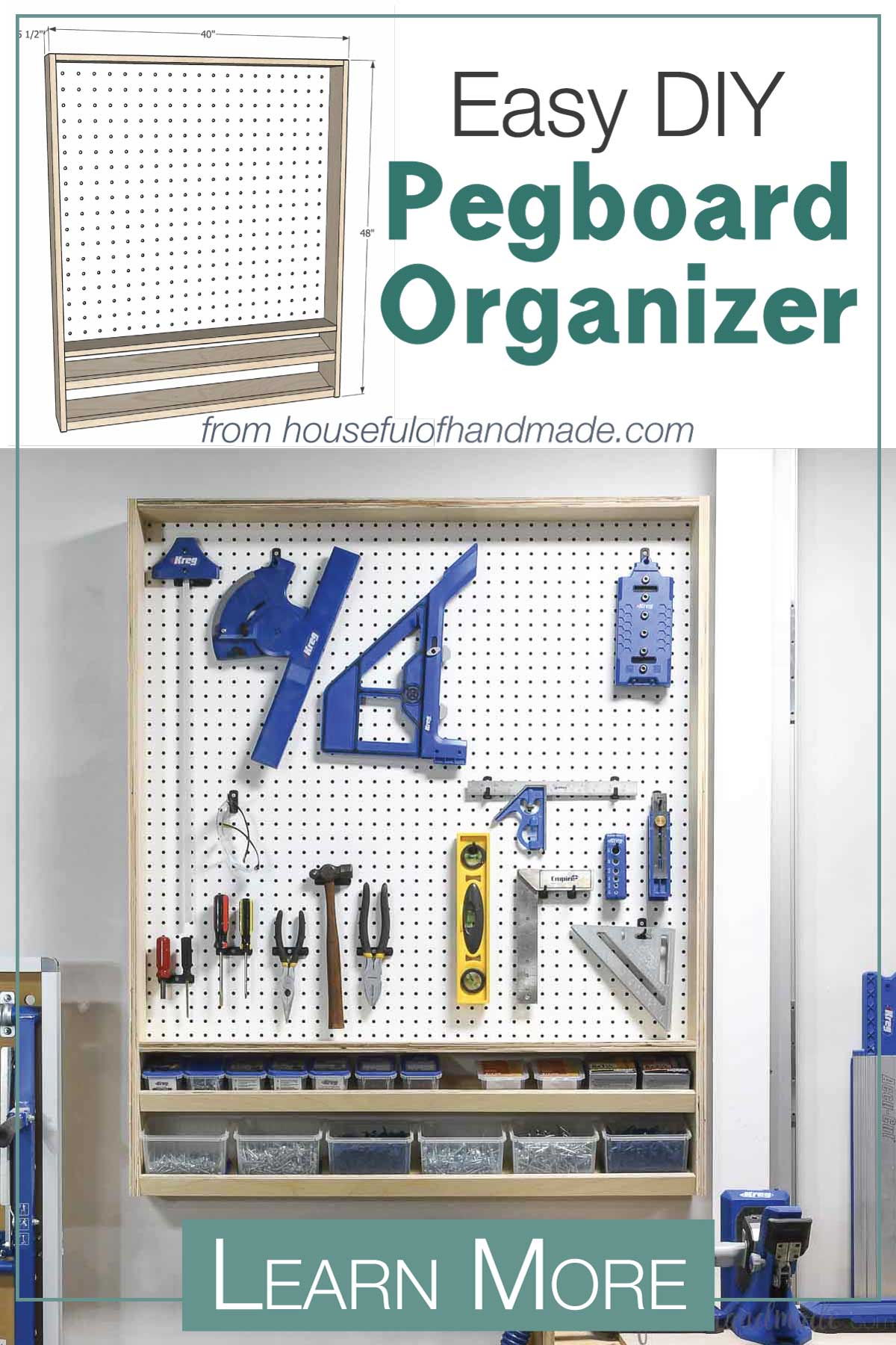 Simple Pegboard Storage Houseful of Handmade