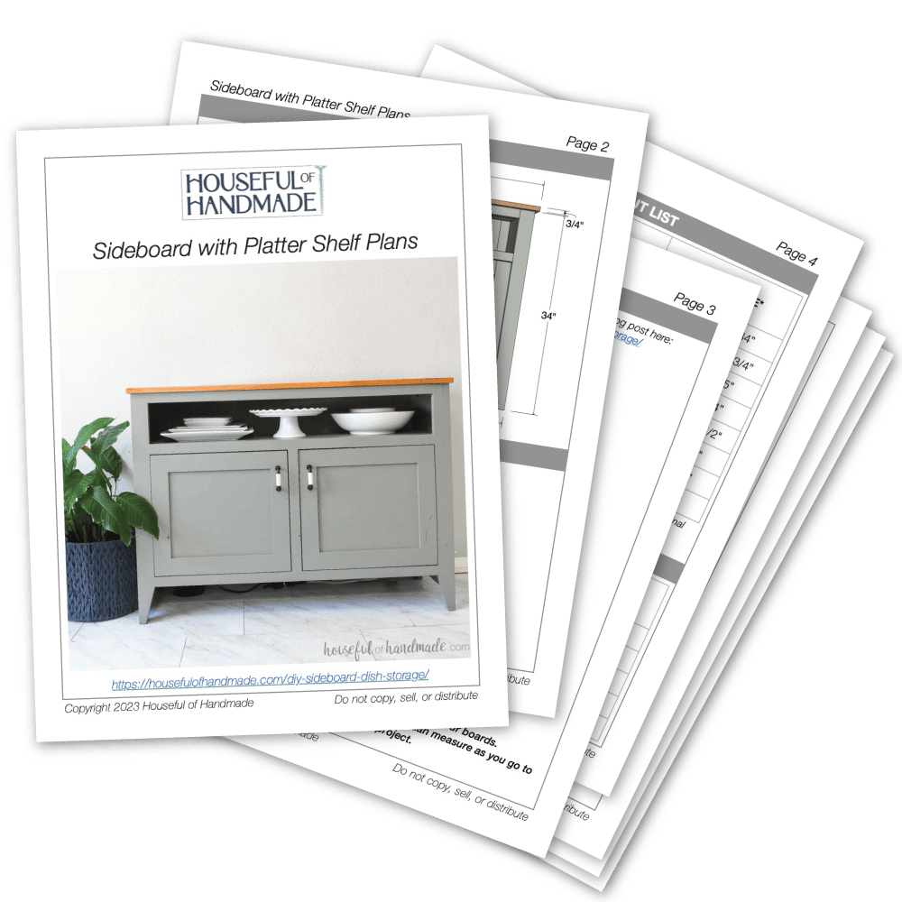 PDF plans for a sideboard buffet cabinet.