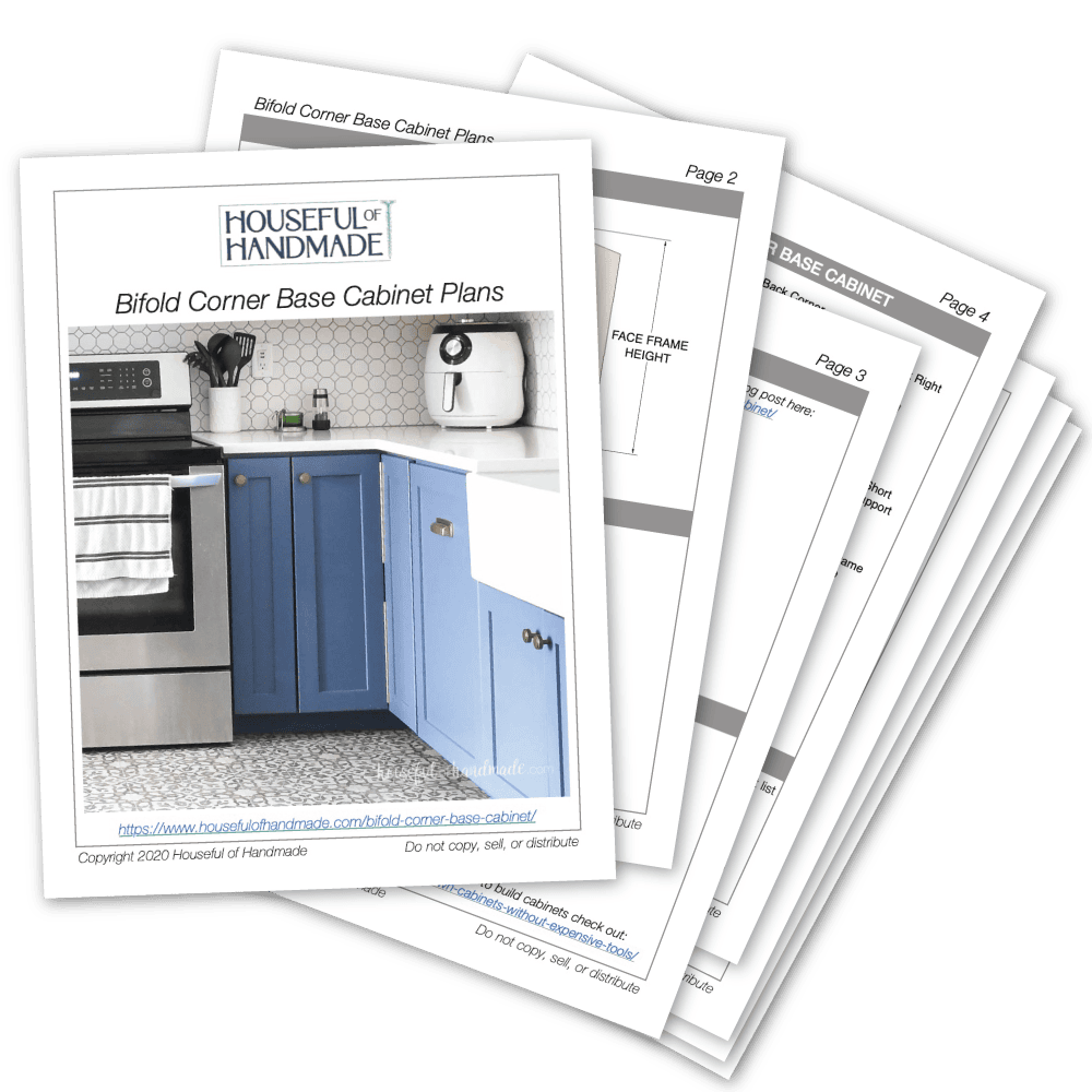 PDF plans for a bifold corner cabinet.