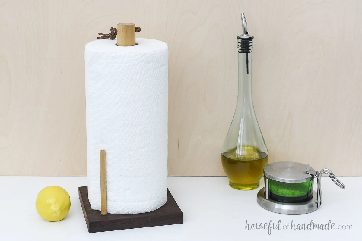 Farmhouse Paper Towel Holder DIY - Houseful of Handmade