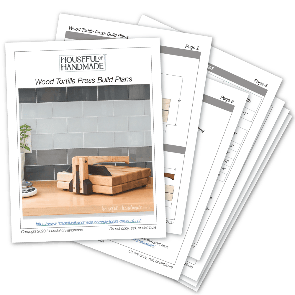 PDF plans for a wooden tortilla press.