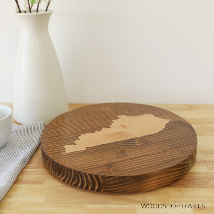 Personalized lazy susan from Woodshop Diaries