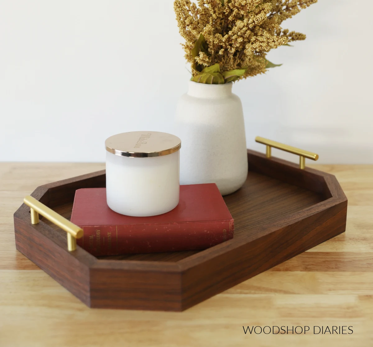 Modern serving tray with handles from Woodshop Diaries