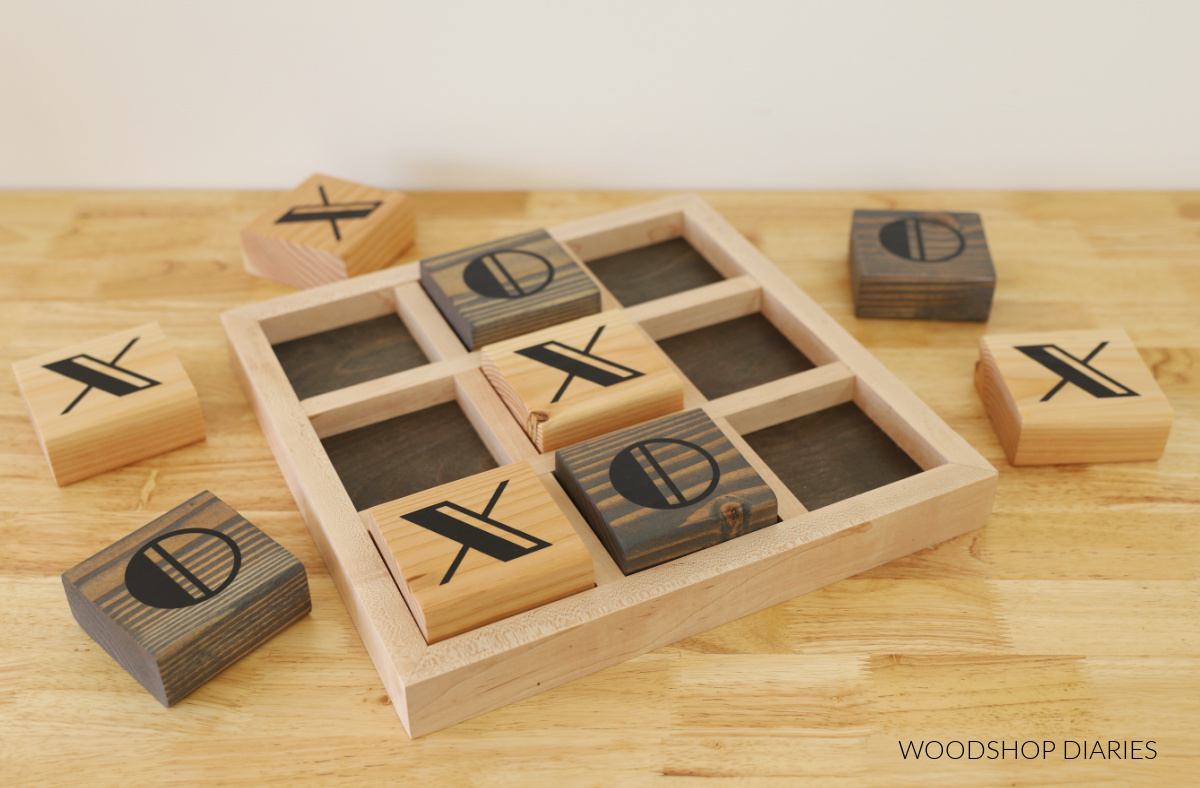 Scrap wood tic-tac-toe from Woodshop Diaries