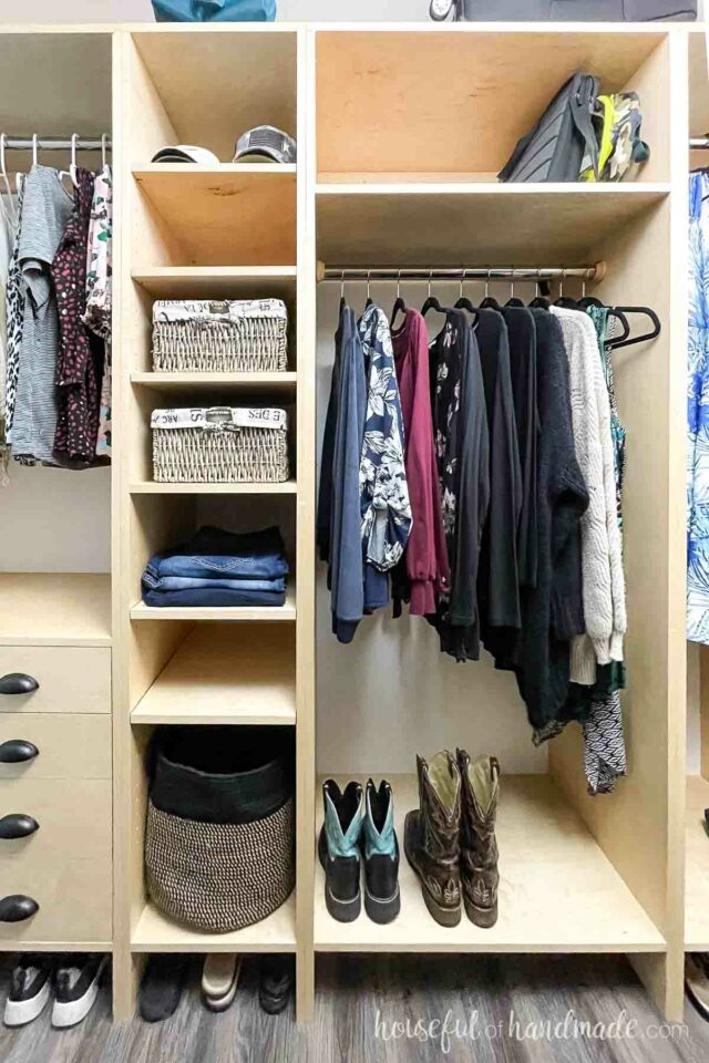 Image showcasing Easy DIY Custom Closet Organizer - Houseful of Handmade