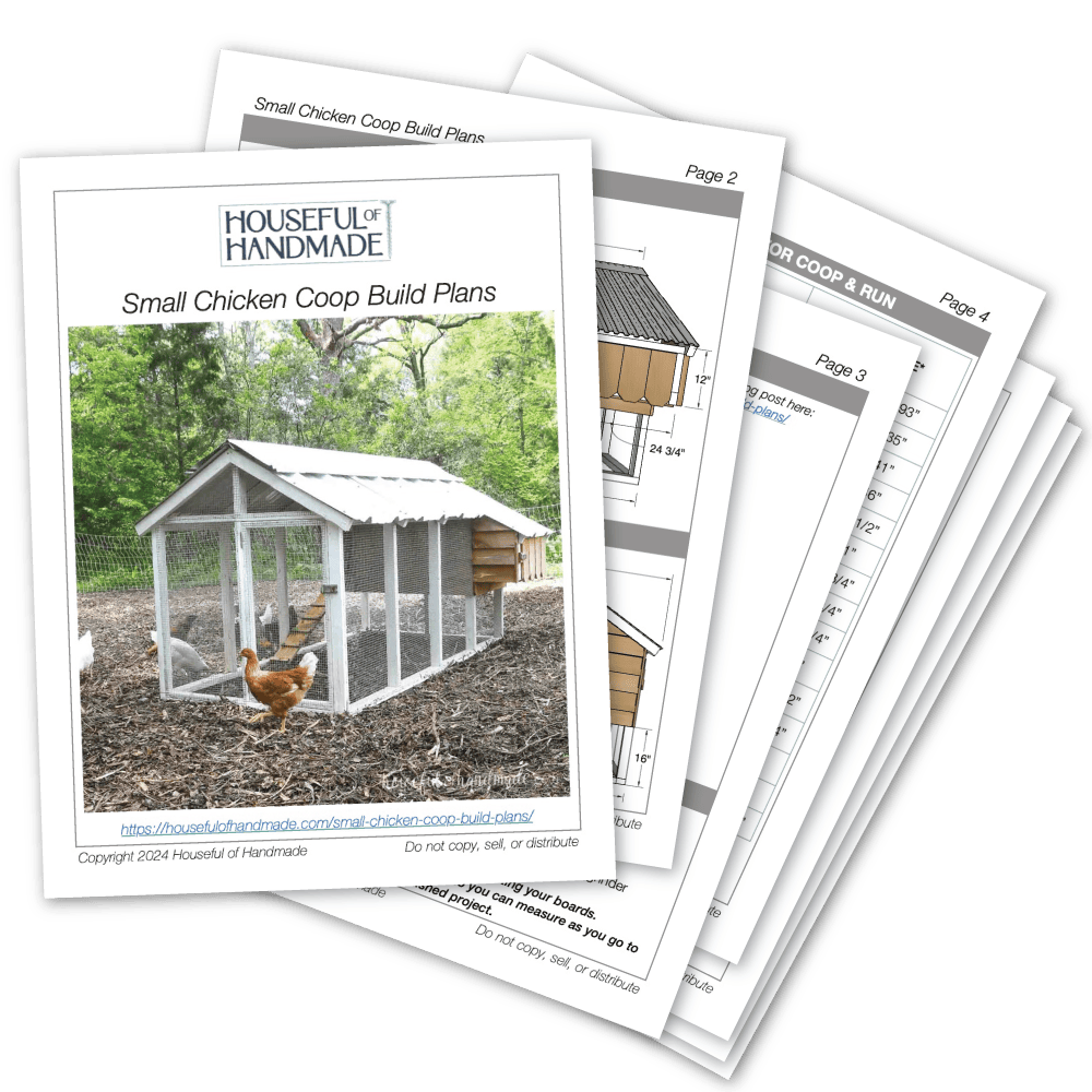 PDF plans for a small backyard chicken coop.