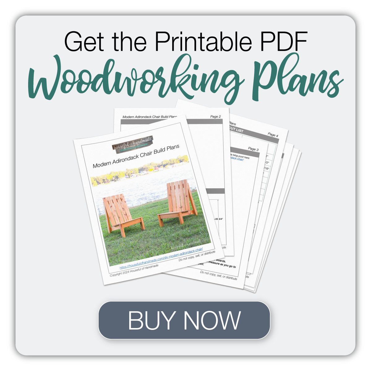 Button to buy the PDF plans for the modern adirondack chair. 