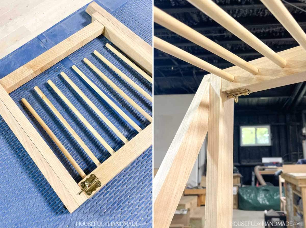 Adding a barrel bolt to the pasta rack to lock open.