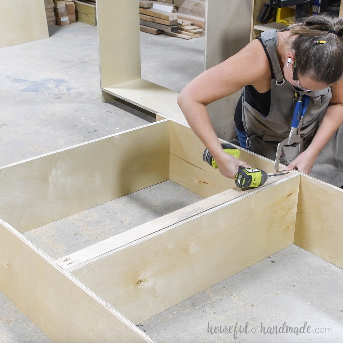 Adding a support under the permanent bookcase shelf.