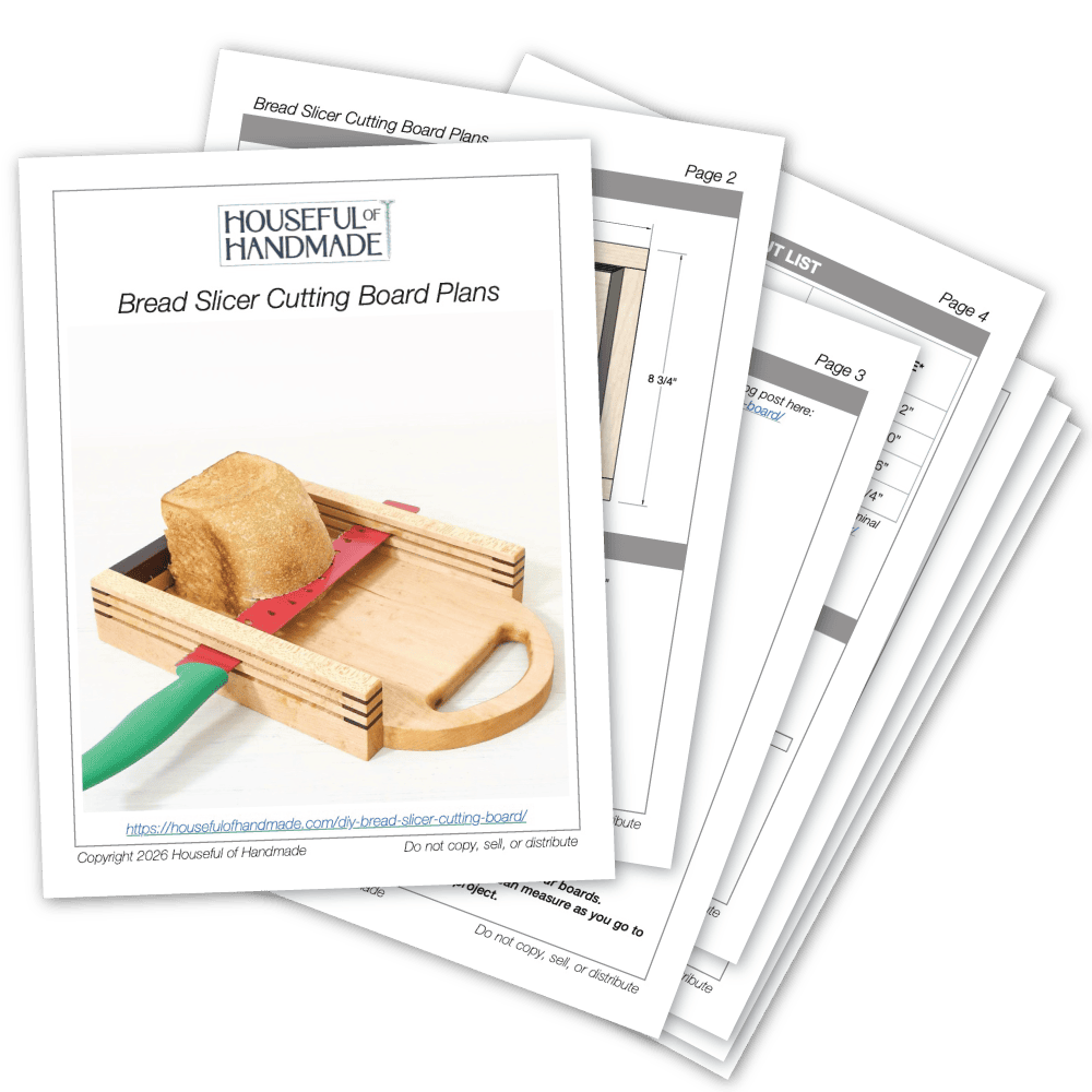 PDF plans for a bread slicer cutting board.