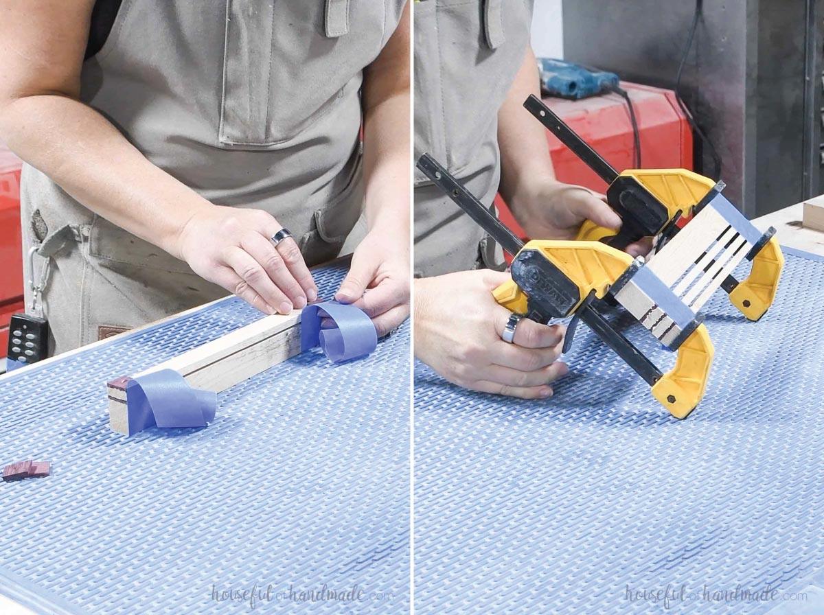 Glueing together the sides of the bread slicer with gaps in it. 