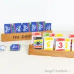 DIY wood playing card holders with "no peeking" design on the back.