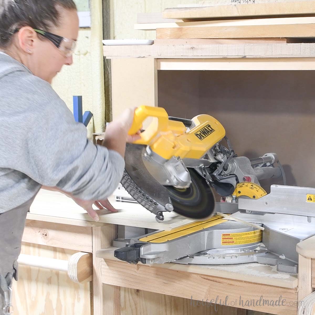 Cutting a point on the edges of a 1x12 board. 