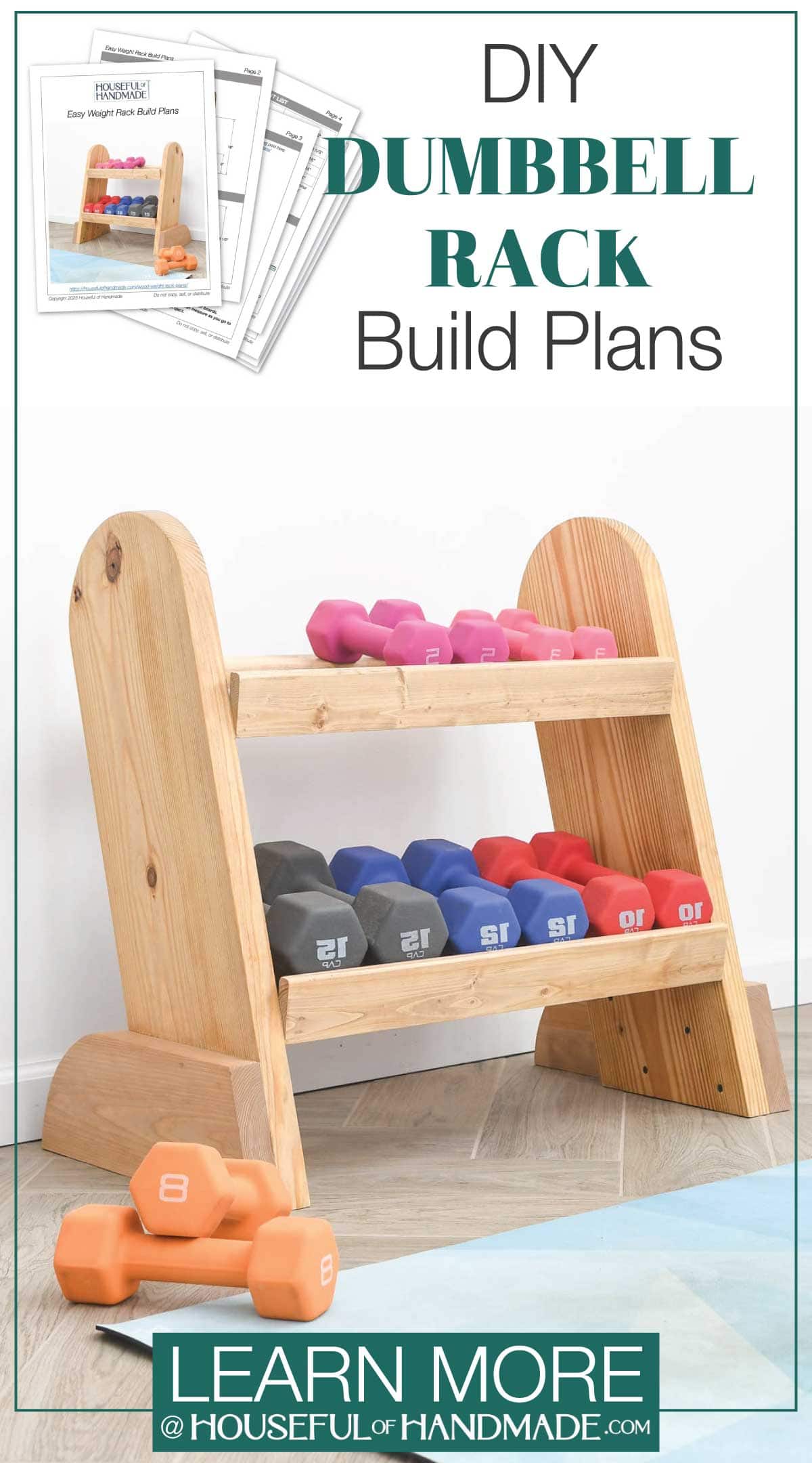 Simple Wood Weight Rack Plans - Houseful of Handmade