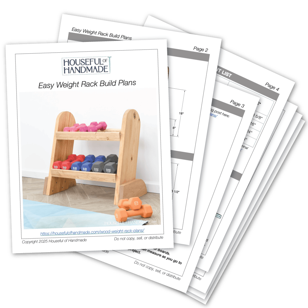 PDF plans for a simple wood weight rack.