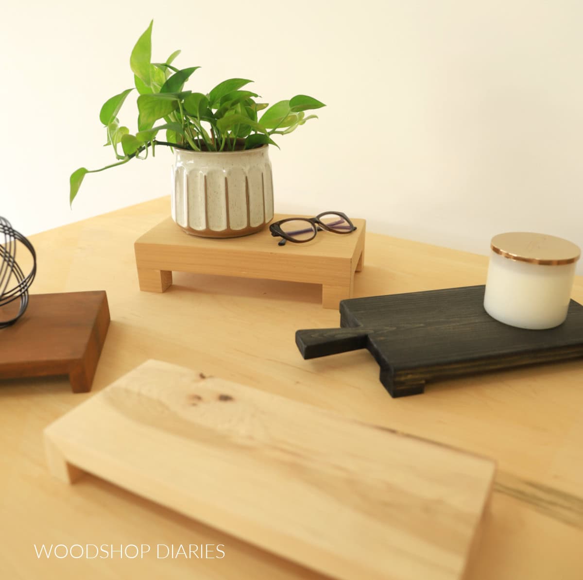DIY wood risers by Woodshop Diaries. 