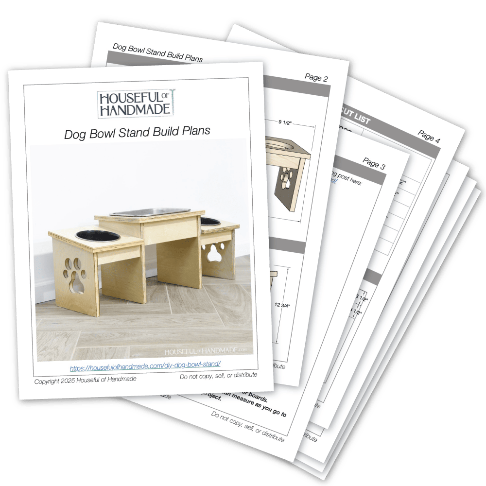PDF plans for the raised dog bowl stand.