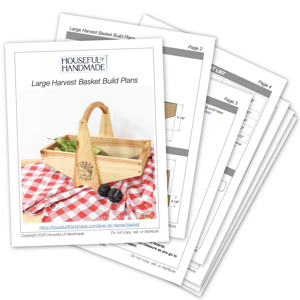 PDF plans for a large garden harvest basket.