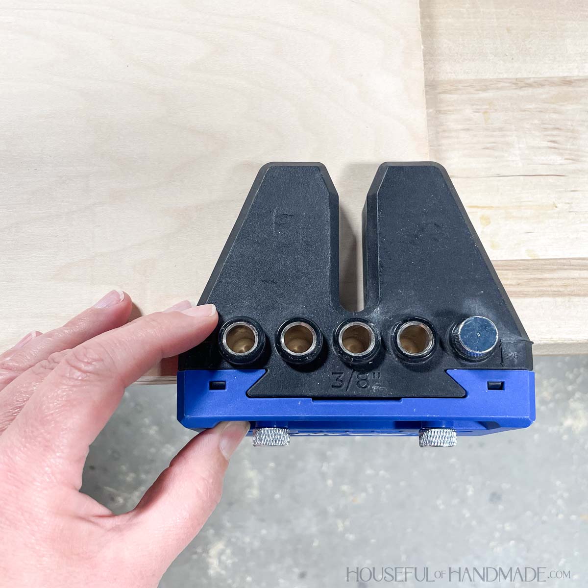 Using the index pin as a stop on the edge of the jig. 