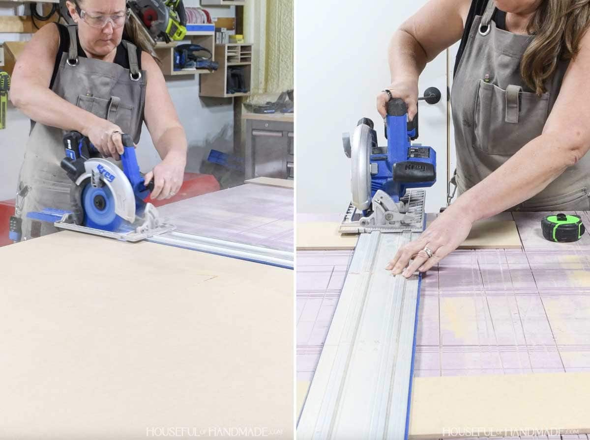 Cutting 1/4" MDF with a circular saw and AccuCut guide. 