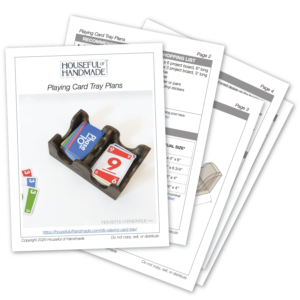 PDF plans for a wood playing card tray.