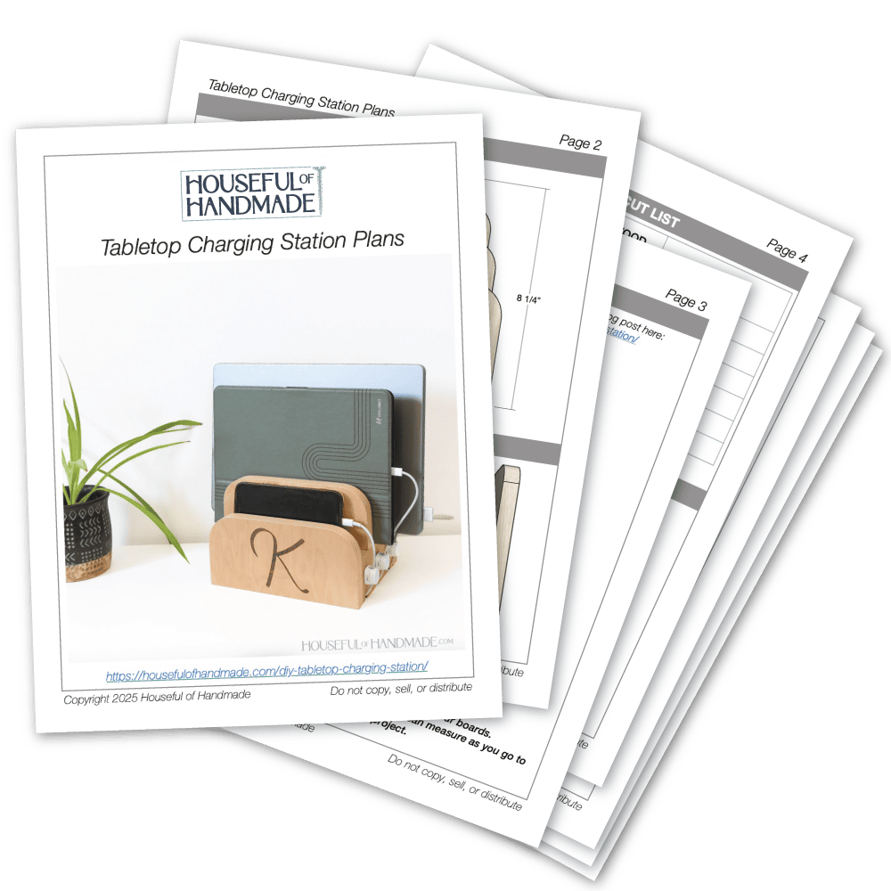 PDF plans for a tabletop charging station.