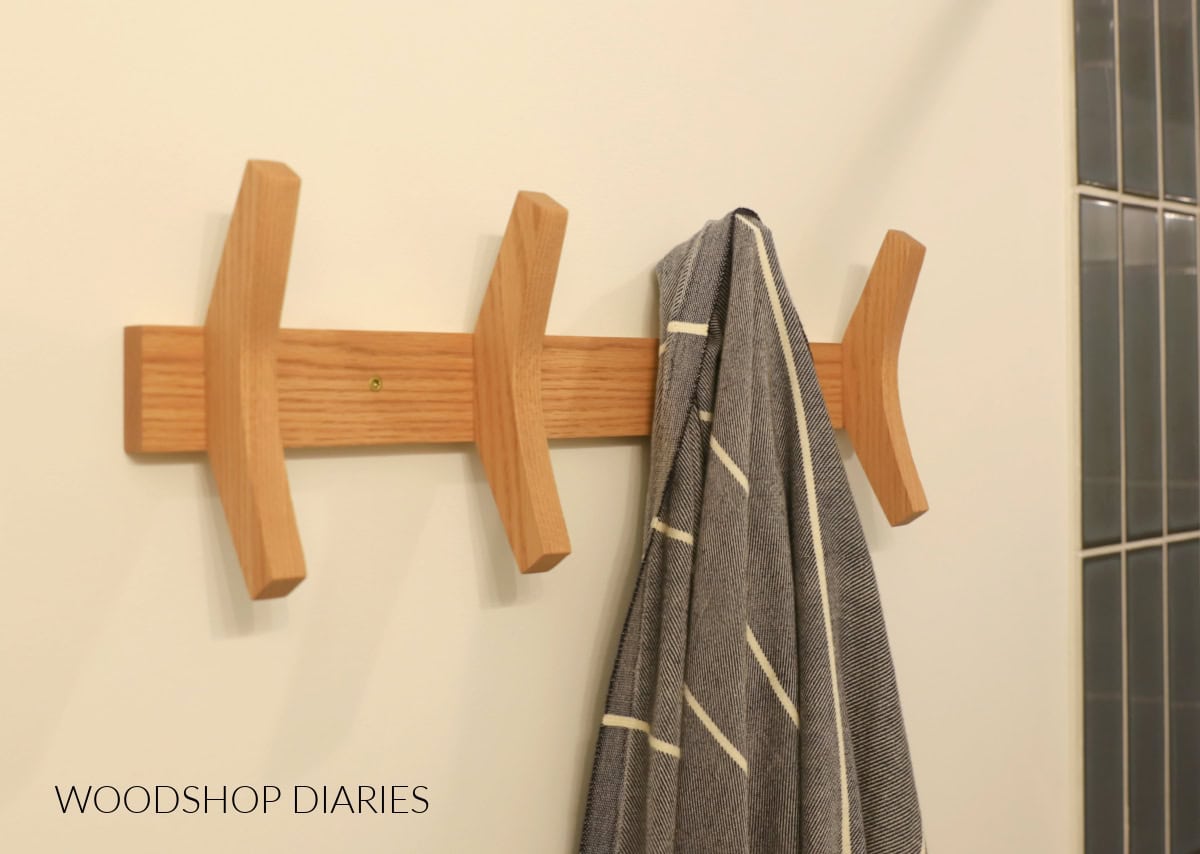 Towel rack from scrap wood from Woodshop Diaries. 