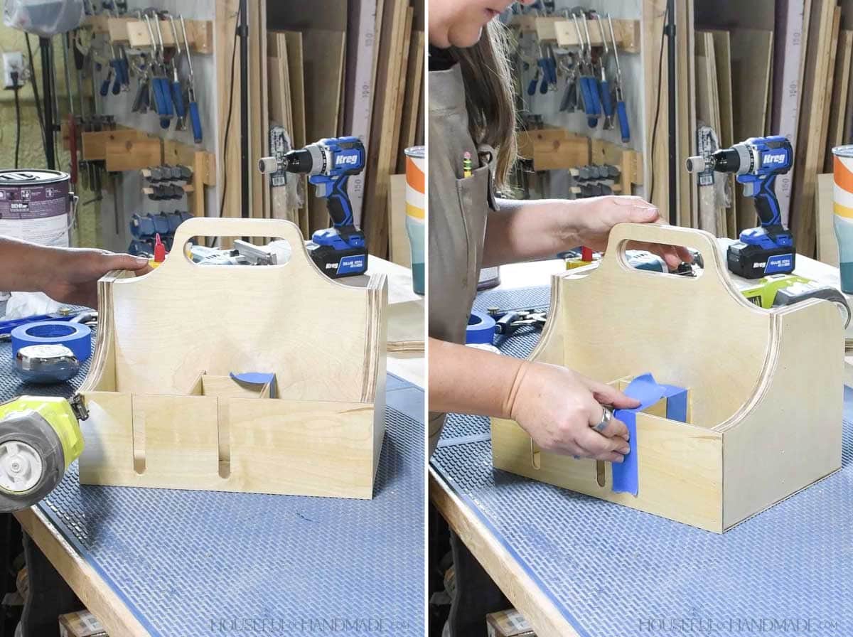 Attaching the front piece. 