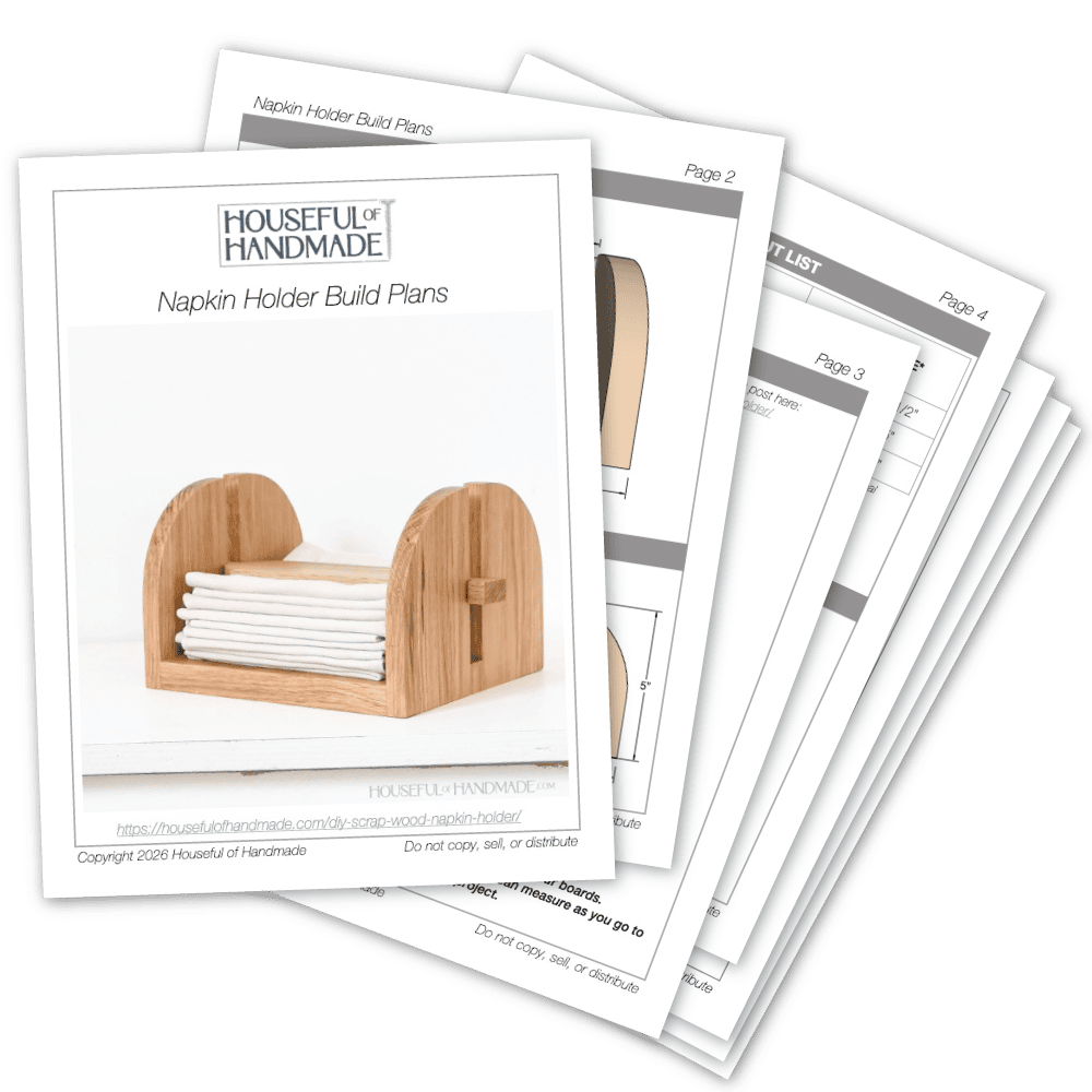 PDF plans for a wood napkin holder.