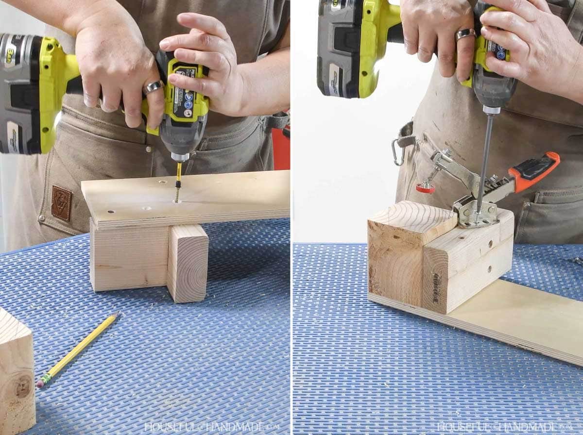 Attaching cradle and toggle clamp to create a jig.